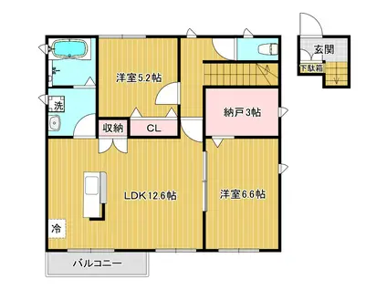 八乙女中央四丁目(2SLDK/2階)の間取り写真