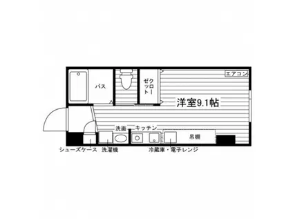 学生会館 メニーズコート科学大学前(ワンルーム/2階)の間取り写真
