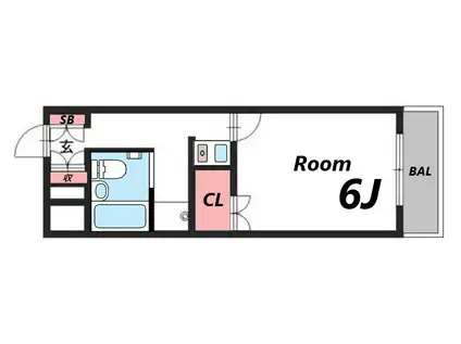 レジデンス姫路ウエスト(1K/1階)の間取り写真