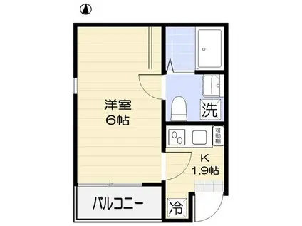 メゾンアンソレイエ(1K/1階)の間取り写真