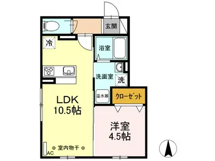 メイハウス(1LDK/1階)の間取り写真