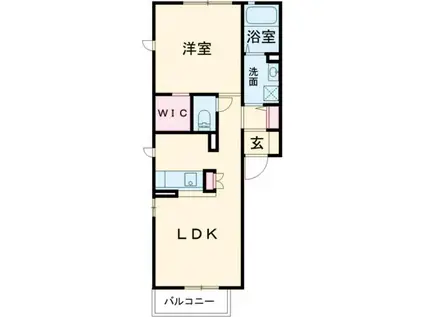 クラヴィエ田園(1LDK/2階)の間取り写真