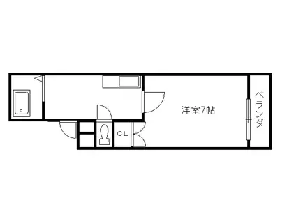光南コスモファイブ(1K/1階)の間取り写真