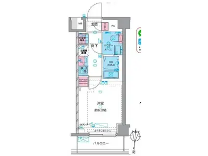 ジェノヴィアお花茶屋IIスカイガーデン(1K/1階)の間取り写真