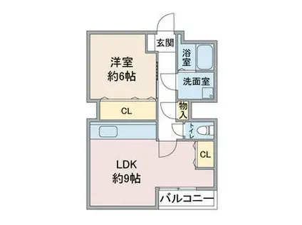 コーポ竹味(1LDK/2階)の間取り写真