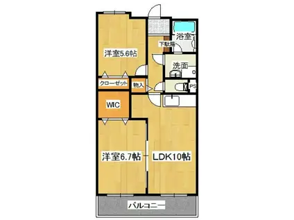 アリコ・ヴェール(2LDK/3階)の間取り写真