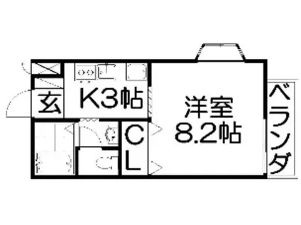 ア・リープガーデン(1K/2階)の間取り写真