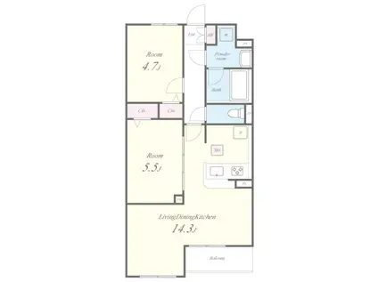 カーサ アルベロ(2LDK/2階)の間取り写真
