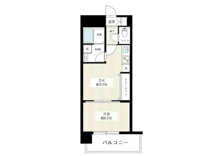 ヴィータローザ横浜吉野(1DK/9階)の間取り写真