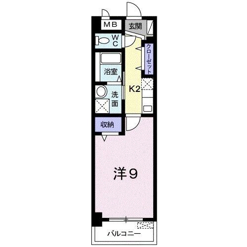 プラシード倉敷(1K/5階)の間取り写真