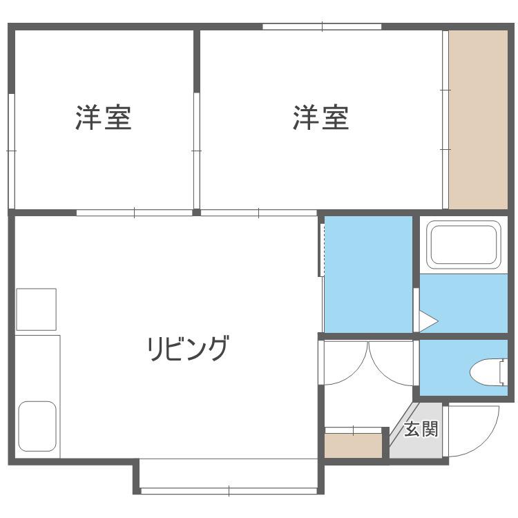 グリーンハウス(2LDK/2階)の間取り写真