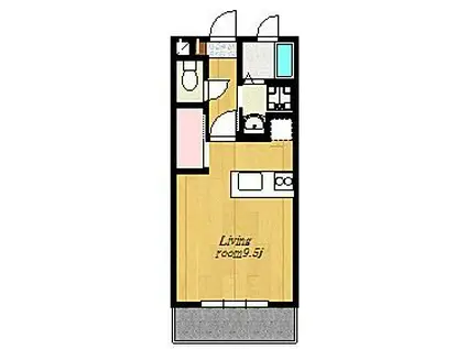 ARK RESIDENCE東谷山(ワンルーム/1階)の間取り写真