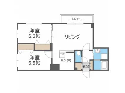 ウィンディ・ウィローズN15(2LDK/3階)の間取り写真