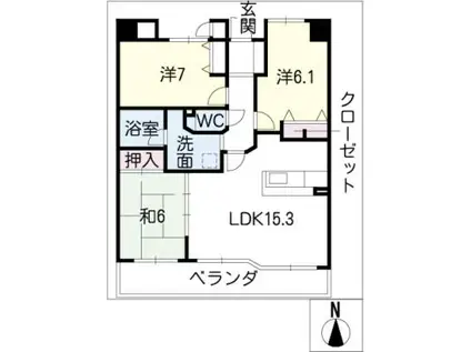モアグレース・フレシア加納栄町205(3LDK/2階)の間取り写真