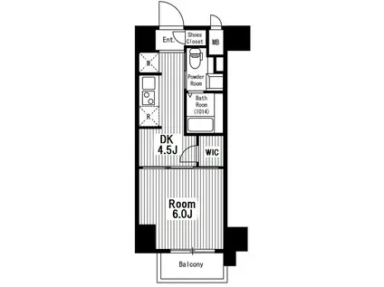 セレニティコート虎ノ門(1DK/13階)の間取り写真