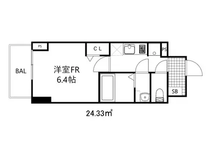 クレストタップディータ神戸西パークフロント(1K/2階)の間取り写真