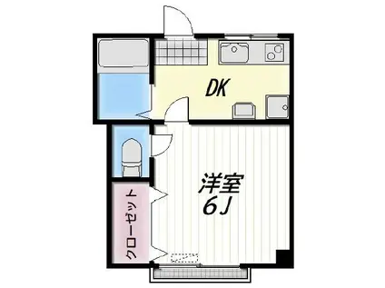 PRIER(1DK/3階)の間取り写真