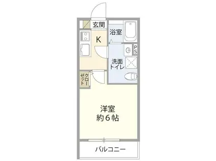 ベルメント本八幡(1K/1階)の間取り写真