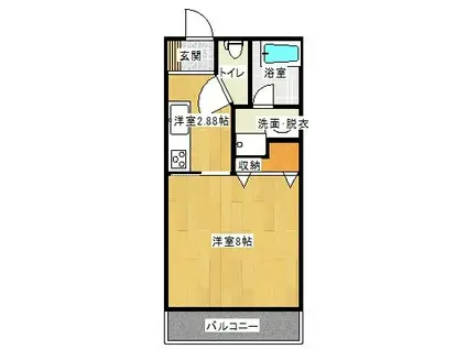 ナチュール土井(1K/2階)の間取り写真