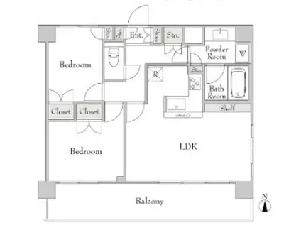 BLUROCK秋葉原(2LDK/11階)の間取り写真