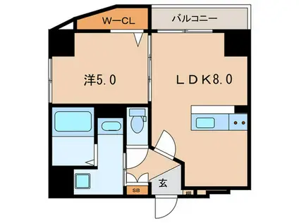 ルシオールネージュ(1LDK/3階)の間取り写真