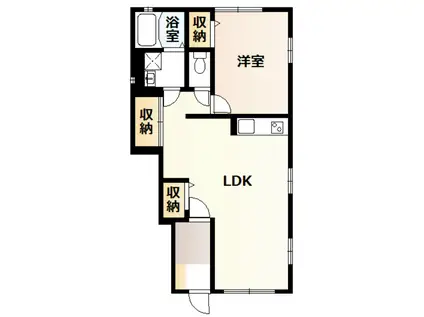 テラス桜(1LDK/1階)の間取り写真