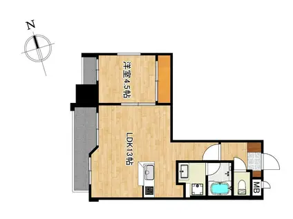 セレーノ鴨池(1LDK/4階)の間取り写真