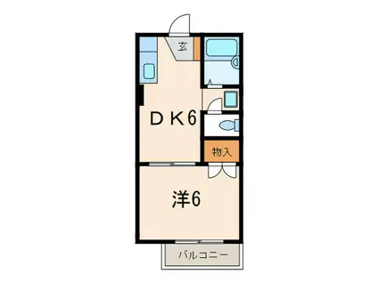 ソレアード本山(1DK/2階)の間取り写真