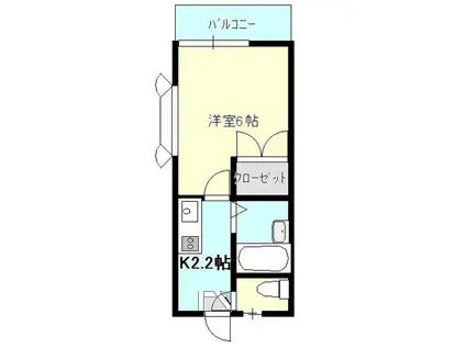 サンパレス西下台(1K/1階)の間取り写真