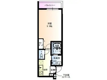 フジパレス針中野VI番館(1K/2階)の間取り写真