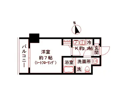 N-STAGE金沢文庫II(1K/2階)の間取り写真