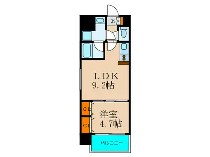 アーバネックス福島(1LDK/3階)の間取り写真