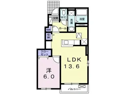 ラ・フォンテ(1LDK/1階)の間取り写真