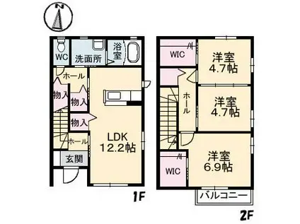 MAISON DE FLEURS(3LDK/1階)の間取り写真