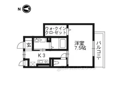 アラン・コート(1K/1階)の間取り写真