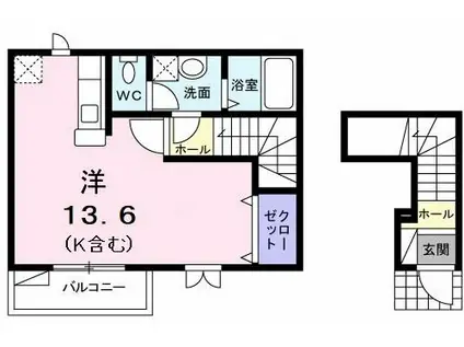 コンフォートヤマダヤ(ワンルーム/2階)の間取り写真