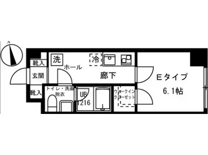 リバージュグ弘明寺(1K/3階)の間取り写真