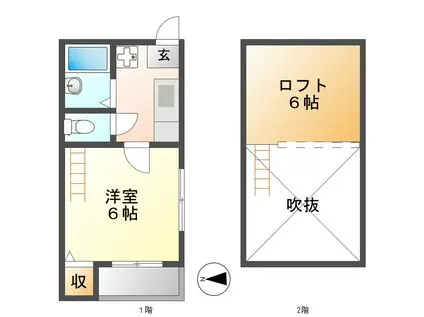 エーフラッツ尾頭橋(1K/1階)の間取り写真