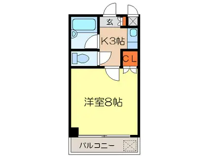 興国ビル(1K/2階)の間取り写真