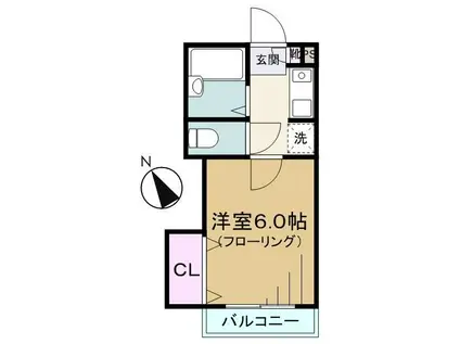 ユーハイツ(1K/2階)の間取り写真