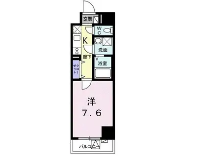 プレジール シナガワ(1K/6階)の間取り写真