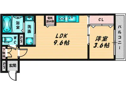 アート東大阪A(1LDK/3階)の間取り写真