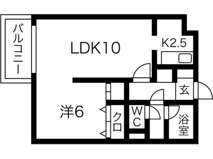 ノール琴似(1LDK/3階)の間取り写真
