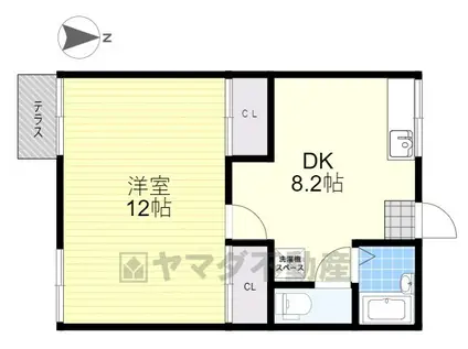 篠原ハイツ(1DK/1階)の間取り写真