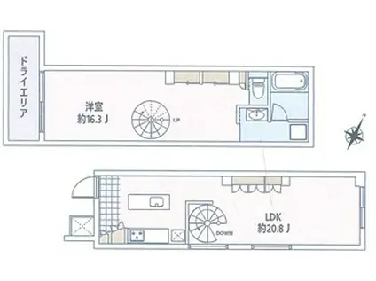 GRANESTORY西麻布(1LDK/地下階)の間取り写真