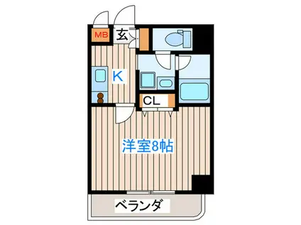 グラシアスはちまん(1K/3階)の間取り写真