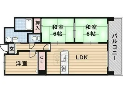 若園11番館(3LDK/1階)の間取り写真