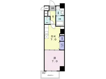 ゴールドリーフ(1DK/4階)の間取り写真