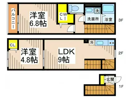 ミハス調布菊野台(2LDK/1階)の間取り写真