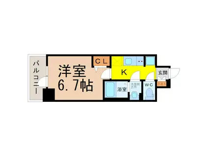 プレサンス太閤通ファシール(1K/2階)の間取り写真